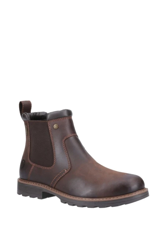 Image of Cotswold Mens Leafield Pull On Waterproof Chelsea Ankle Boots - UK 7 Brown male GDE2807BRO7