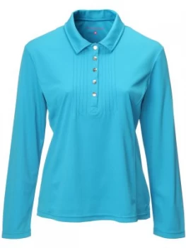 image of Swing Out Sister Whitney Pique Long Sleeve Shirt Blue