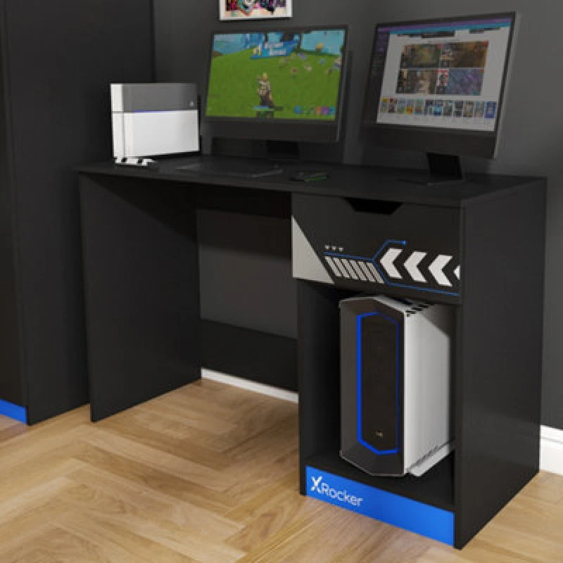 Image of Xrocker X Rocker Octane 110Cm Gaming Desk With Drawer - Blue