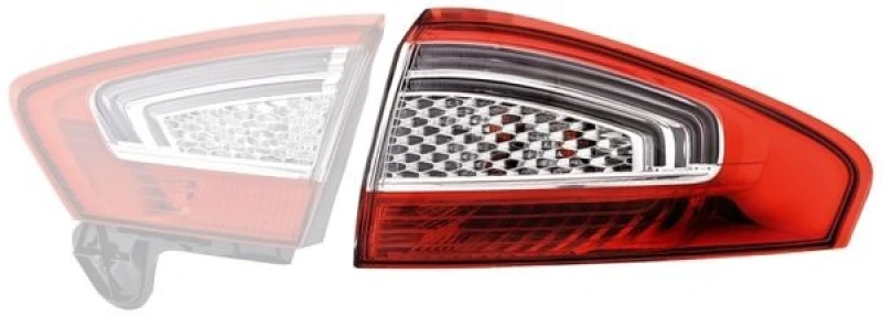 Image of HELLA 9EL 354 997-041 Rear light Outer section, without bulb holder, Right, PY21W Combination Rearlight (391)