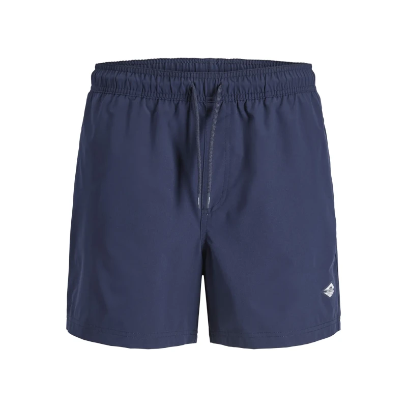 Image of Jack & Jones Maui Tropic Solid Swim Shorts, Navy Blazer, Size 2XL, Men Navy Blazer WUTL1 Male 2XL
