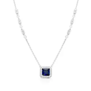 image of Diamonfire Silver White & Sapphire Zirconia Art Deco Style Necklace