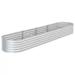 image of Vidaxl Garden Raised Bed 400x80x44cm Galvanised Steel Silver