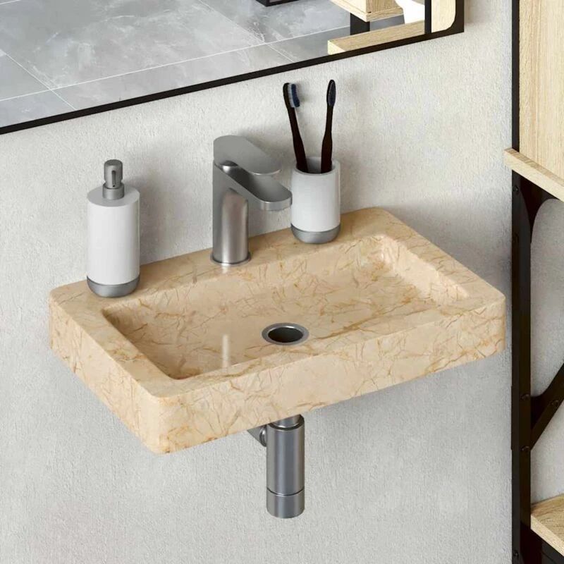 Image of VIDAXL Sink Cream 38x24x6.5cm Marble Vidaxl 8720286300978
