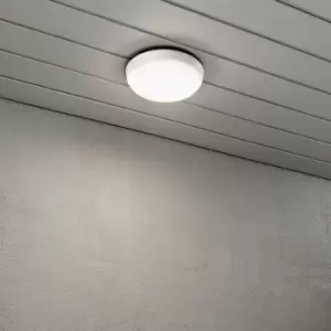Image of Cesena Outdoor Modern Round Flush Round Wall Lamp White 10W LED, IP54