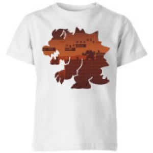 Image of Nintendo Super Mario Bowser Silhouette Kid's T-Shirt - White - 11-12 Years