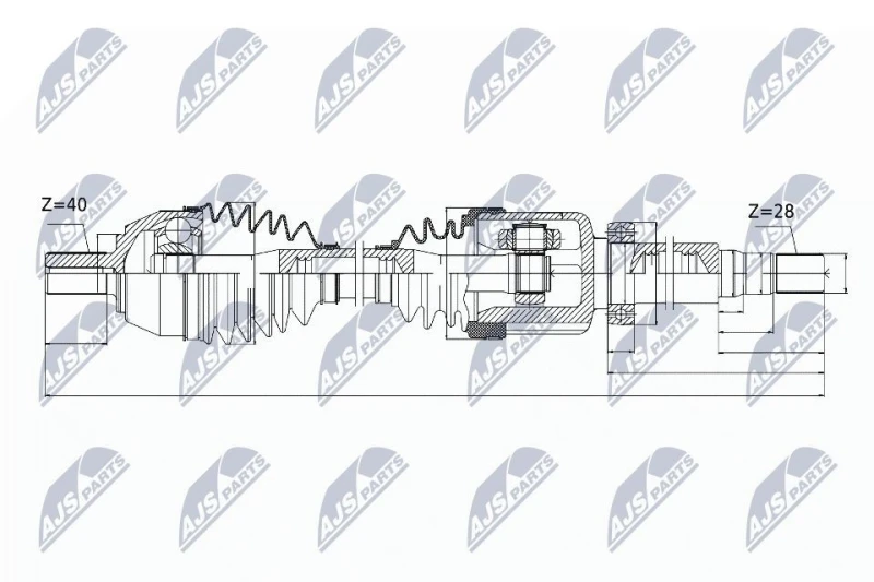 Image of NTY Drive shaft NTY NPW-VV-044