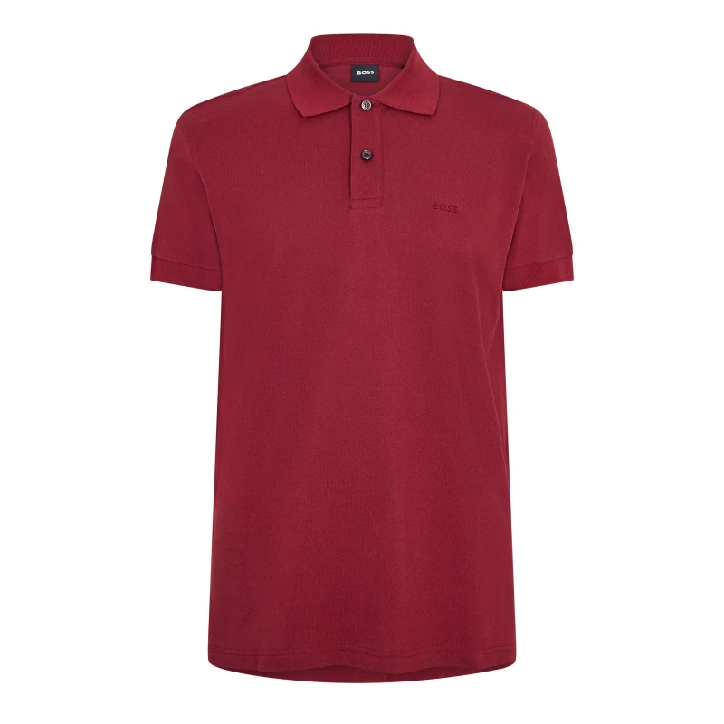 Image of Boss Mens Firenze Short-Sleeve Polo Shirt Dark Red male S