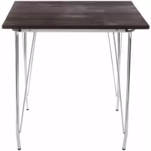 image of District Chrome Metal and Elm Wood Table - Premier Housewares