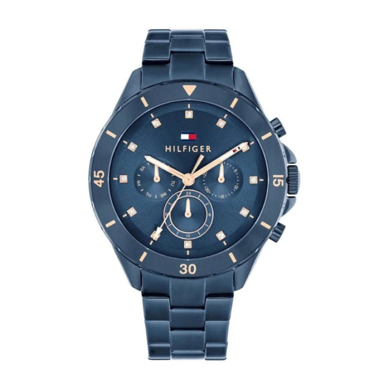 Image of Tommy Hilfiger 1782743 Blue IP Multifunction Bracelet Watch - W95352