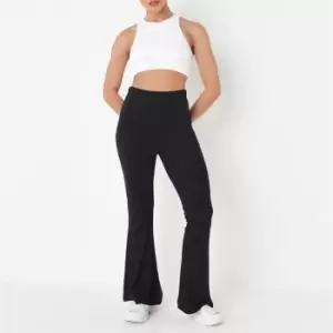 image of Missguided Petite Flared Trousers - Black