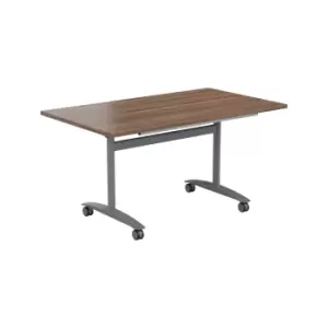 Image of Tc One Tilting Table 1400 x 700 - Dark Walnut Top and Silver Legs