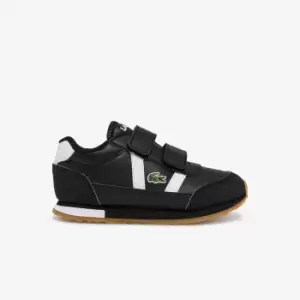 Image of Lacoste Infants' Partner Synthetic Trainers Size 3 UK Kids Black & White