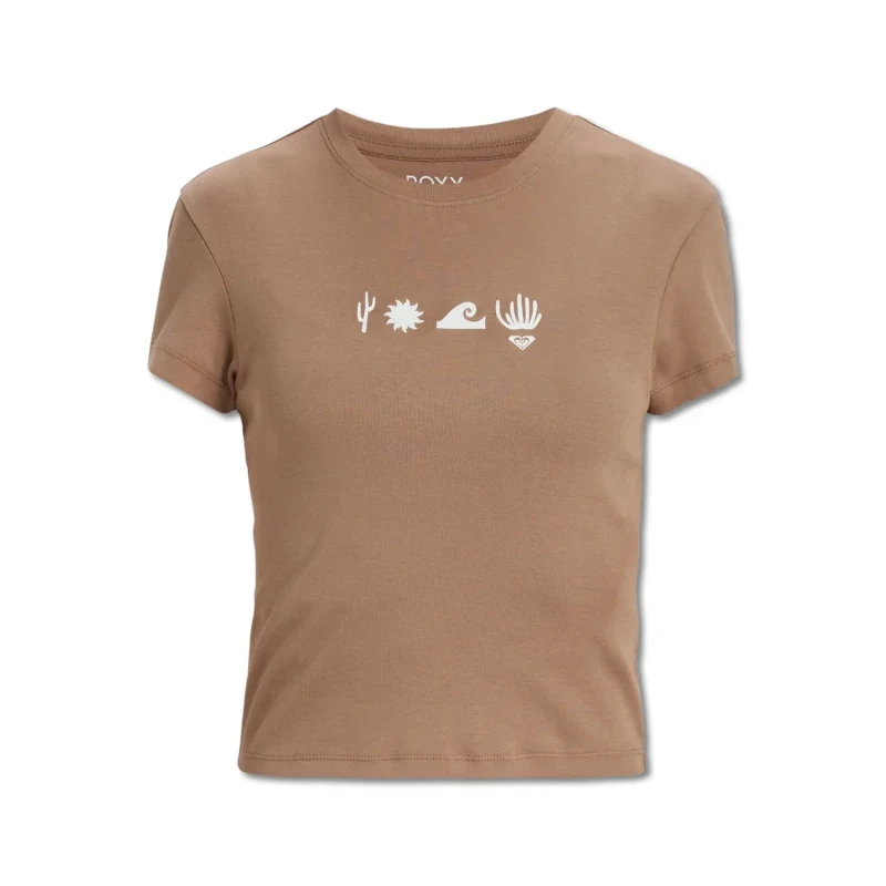 Image of Roxy Womens T-Shirt Roxy Beach Love Marron Female L