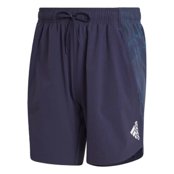 image of adidas Designed for Training Graphic Shorts Mens - Blue