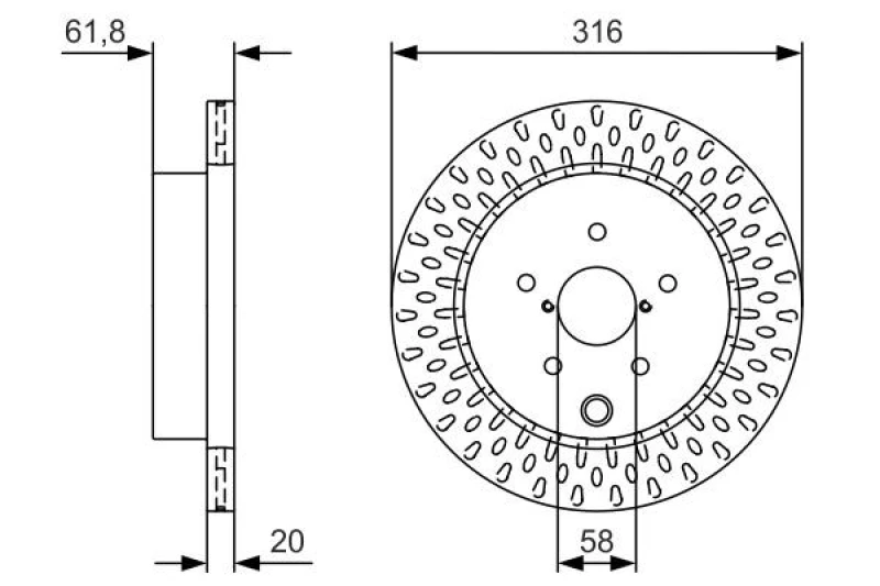 Image of Bosch 0 986 479 V05 Brake disc Vented, Oiled Brake Disc (82)