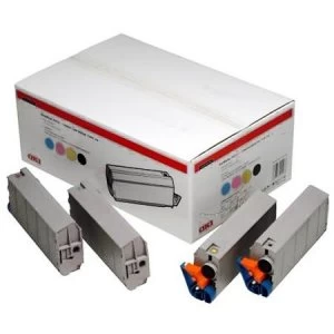 Image of OKI 01101101 Rainbow Pack of 4 Toner Cartridges CMYK