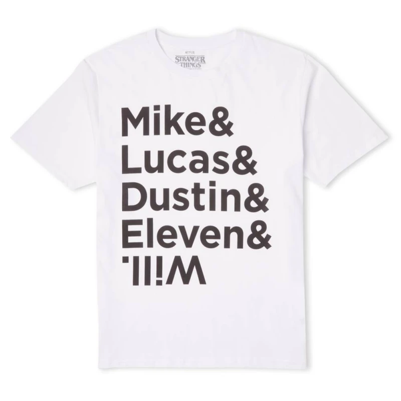 Image of Stranger Things Character Lineup Mens T-Shirt - White - S