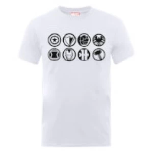 Image of Marvel Avengers Assemble Team Icons T-Shirt - White - L