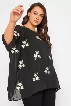 Image of Embroidered Cape Top
