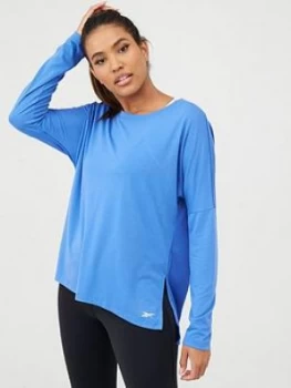 image of Reebok Workout Ready Supremium Long Sleeve - Blue, Size XS, Women