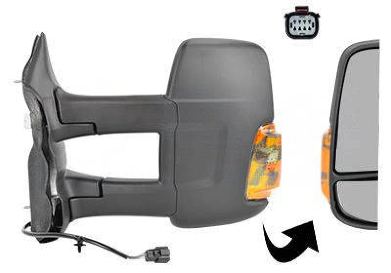 Image of VAN WEZEL 1991823 Wing mirror * HAGUS * Left, black, Long mirror arm Outside Mirror (50)