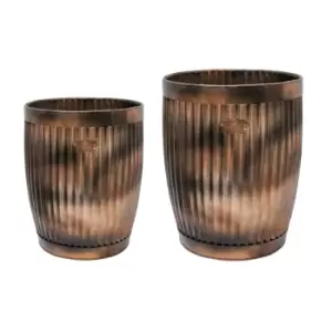 image of Outdoor Hampton Copper Planters, Set of 2