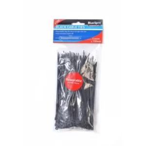 image of 100 Piece 3.6MM X 150MM Black Cable Ties