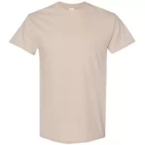 image of Gildan Mens Heavy Cotton Short Sleeve T-Shirt (Pack Of 5) (3XL) (Sand)