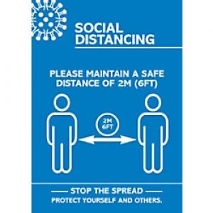 Image of Seco Health & Safety Poster Social Distancing Semi-Rigid Plastic 42 x 59.5 cm