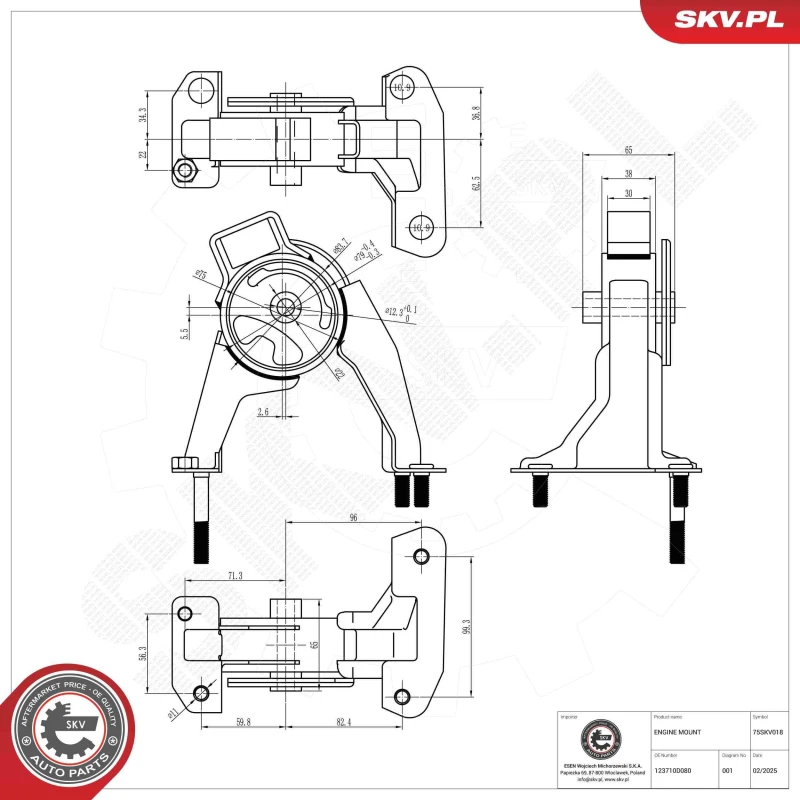 Image of ESEN SKV Engine mount ESEN SKV 75SKV018