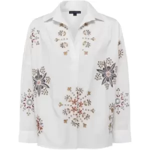 Image of French Connection Ezan Embroidered Rhodes Shirt - White