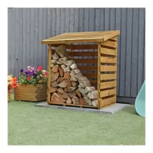 image of 3 x 3 Pressure Treated Single Garden Log Store Unit - Waltons