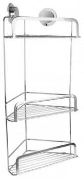 Image of Croydex Stick 'N' Lock Three Tier Corner Basket