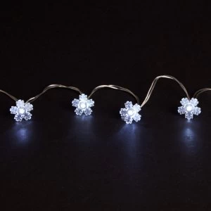 Image of Robert Dyas 20 Battery Operated LED Snowflake Lights - Ice White