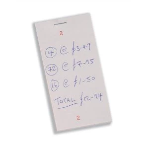 Image of Kitchen Pad with Counterfoil Numbered 1 100 127x63mm Pack of 50