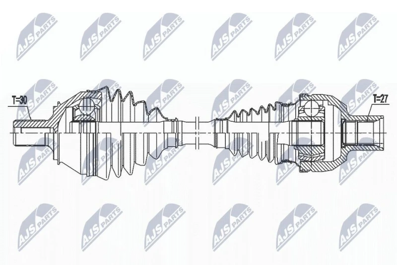 Image of NTY NPW-ME-158 Drive shaft Manual Transmission, Front Axle Right Drive Shaft (13)