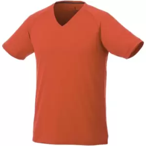 Image of Elevate Mens Amery Short Sleeve Cool Fit V-Neck T-Shirt (2XL) (Orange)
