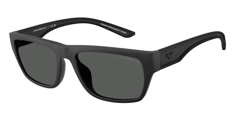 Image of Emporio Armani EA4267U 500187 Man Sunglasses Injected Black Grey Pillow Normal Black Sunglasses Man Injected