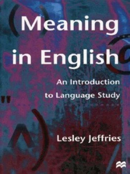 Image of Meaning in English by Lesley Jeffries Book