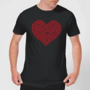 image of Super Mario Items Heart Mens T-Shirt - Black