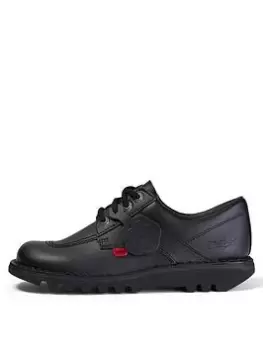 Image of Kickers Kick Lo W Core Leather Flat Shoes - Black, Size 7, Women