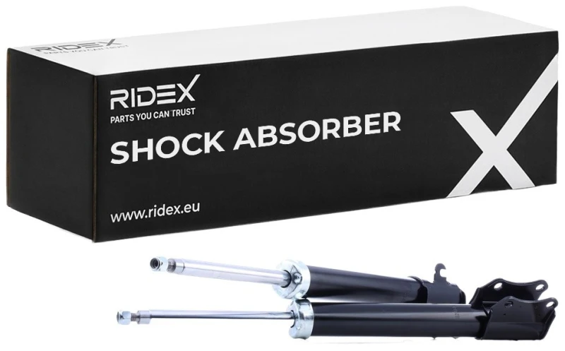 Image of RIDEX 854S2579 Shock absorber Rear Axle, Gas Pressure, Twin-Tube, Suspension Strut, Top pin Shock Absorber (854)