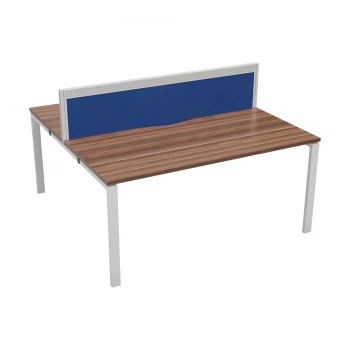 image of CB 2 Person Bench 1600 x 780 - Dark Walnut Top and White Legs