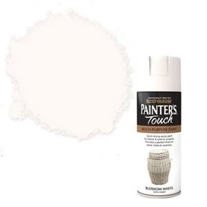 image of Rust-Oleum Painter's touch Blossom white Satin Multi-surface Decorative spray Paint 400ml