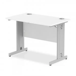 Image of Trexus Desk Rectangle Cable Managed White Leg 1000x600mm White Ref