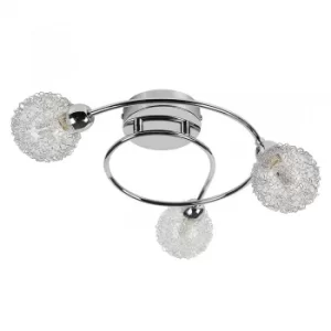 Image of Alambre 3 Way Swirl Ceiling Light in Chrome