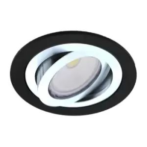 image of Cristal Helium Recessed Downlight Light Round Black