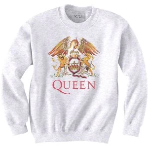 Image of Queen - Classic Crest Unisex Large Sweatshirt - White