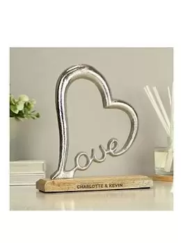 Image of The Personalised Memento Company Personalised Heart Ornament